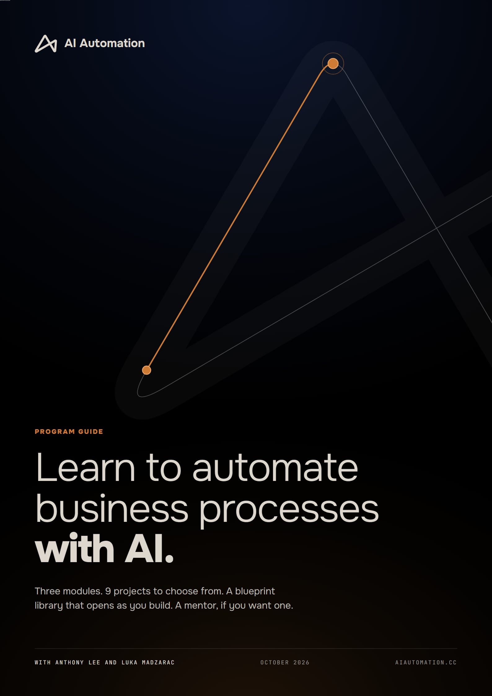 The cover of the AI Automation program guide